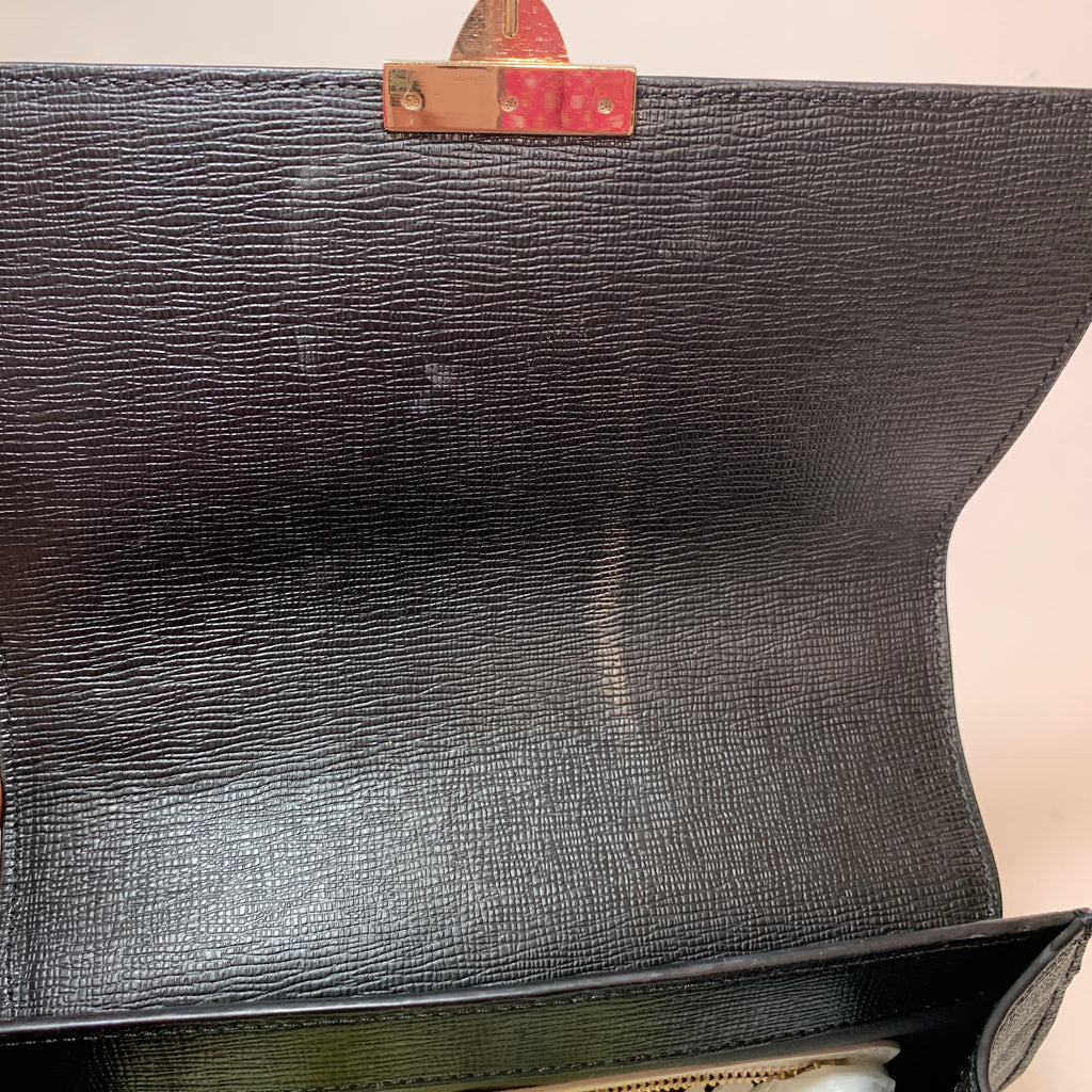 Henri Bendel Black Leather Satchel | Pre Loved |