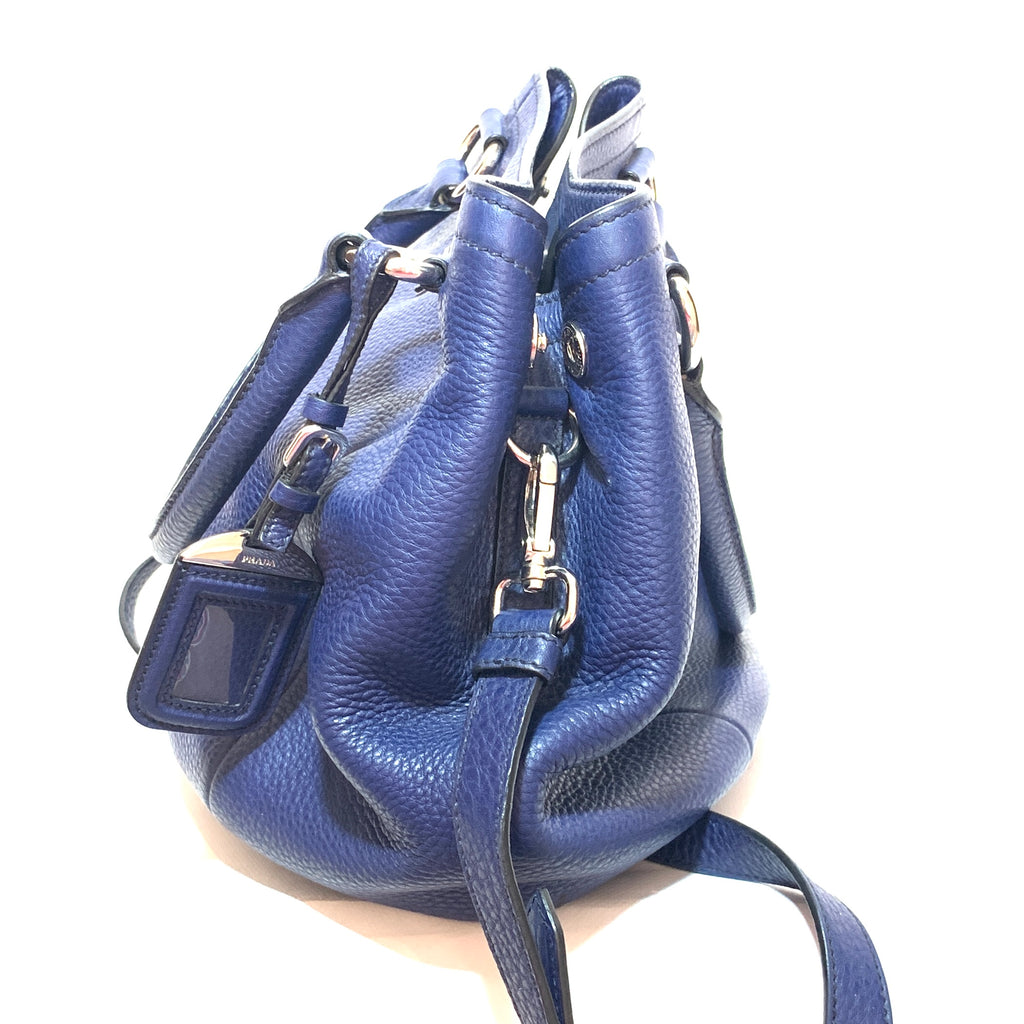 Prada Blue Pebbled Leather Satchel | Gently Used |