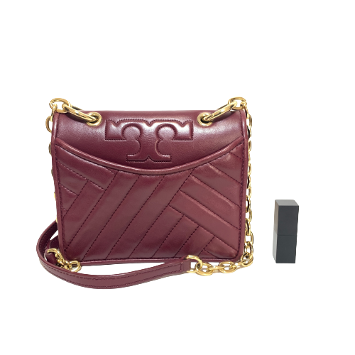 Tory Burch Maroon Mini Alexa Leather Shoulder Bag | Pre Loved |