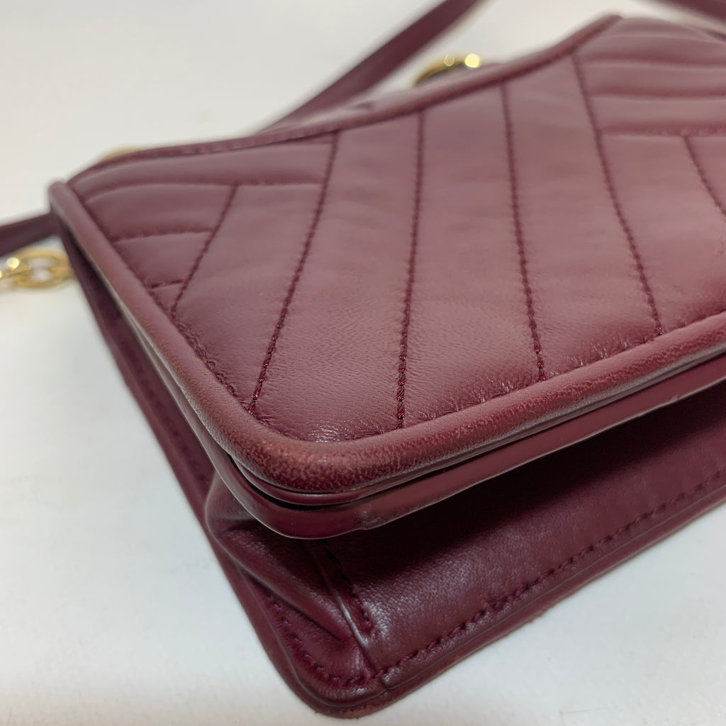 Tory Burch Maroon Mini Alexa Leather Shoulder Bag | Pre Loved |