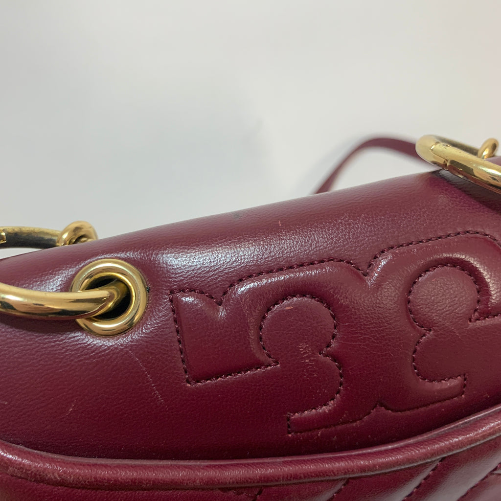 Tory Burch Maroon Mini Alexa Leather Shoulder Bag | Pre Loved |