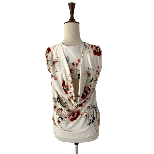 ZARA White Floral Print Sleeveless Top | Pre Loved |