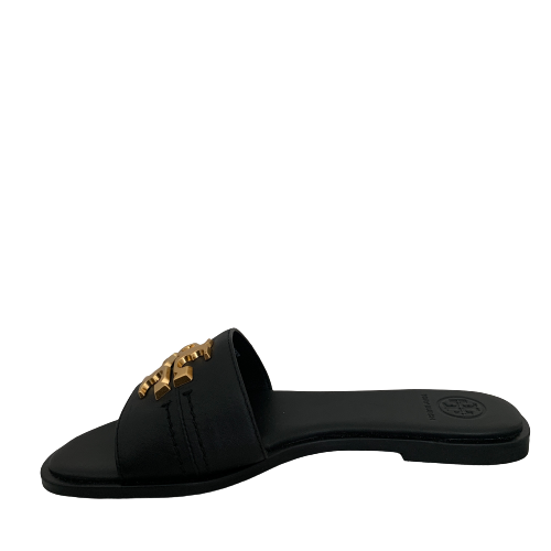 Tory Burch Black Leather Slide Sandals | Gently Used |