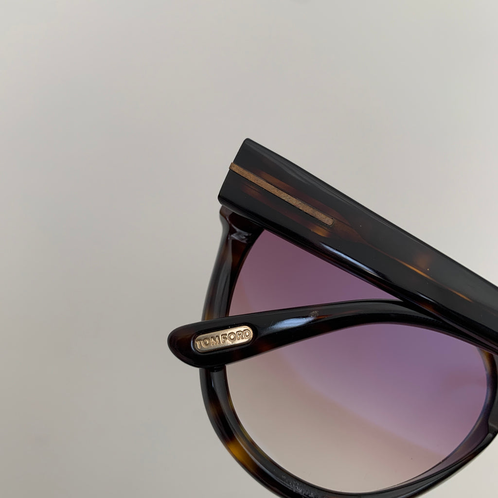 Tom Ford 'Livia' TF518 Brown Rim Bar Sunglasses | Pre Loved |