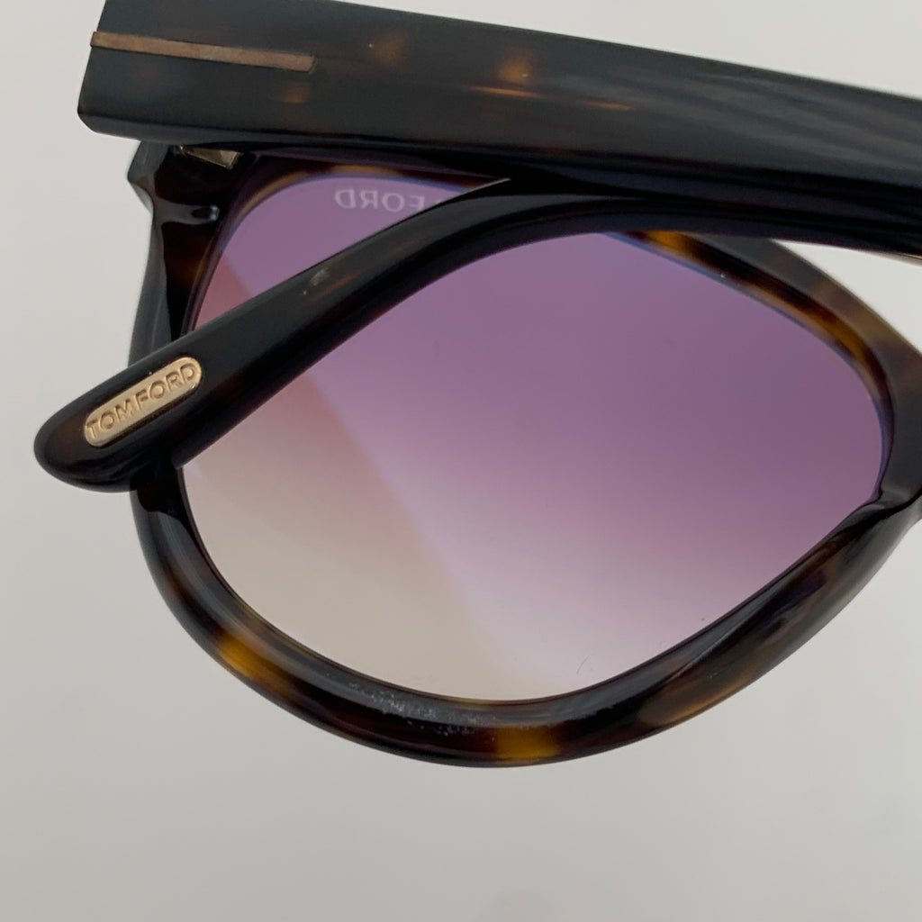 Tom Ford 'Livia' TF518 Brown Rim Bar Sunglasses | Pre Loved |