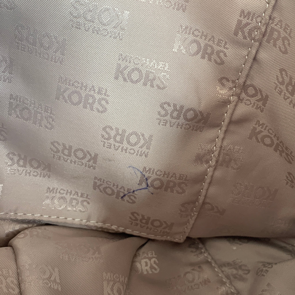 Michael Kors Monogram Canvas with Red Leather Straps Shoulder Bag | Gently Used |