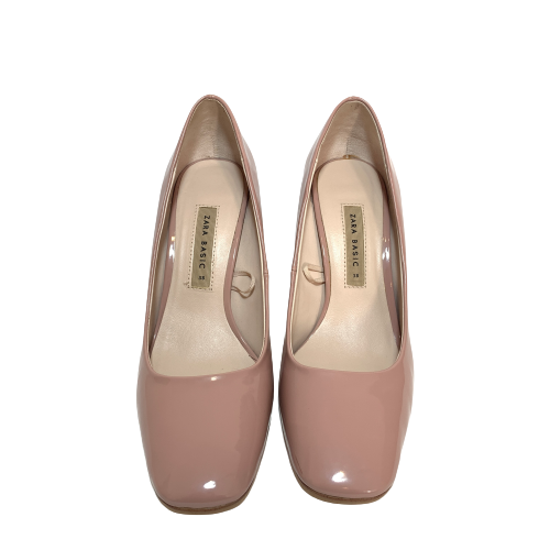ZARA Nude Pink Square-toe Pumps | Pre Loved |