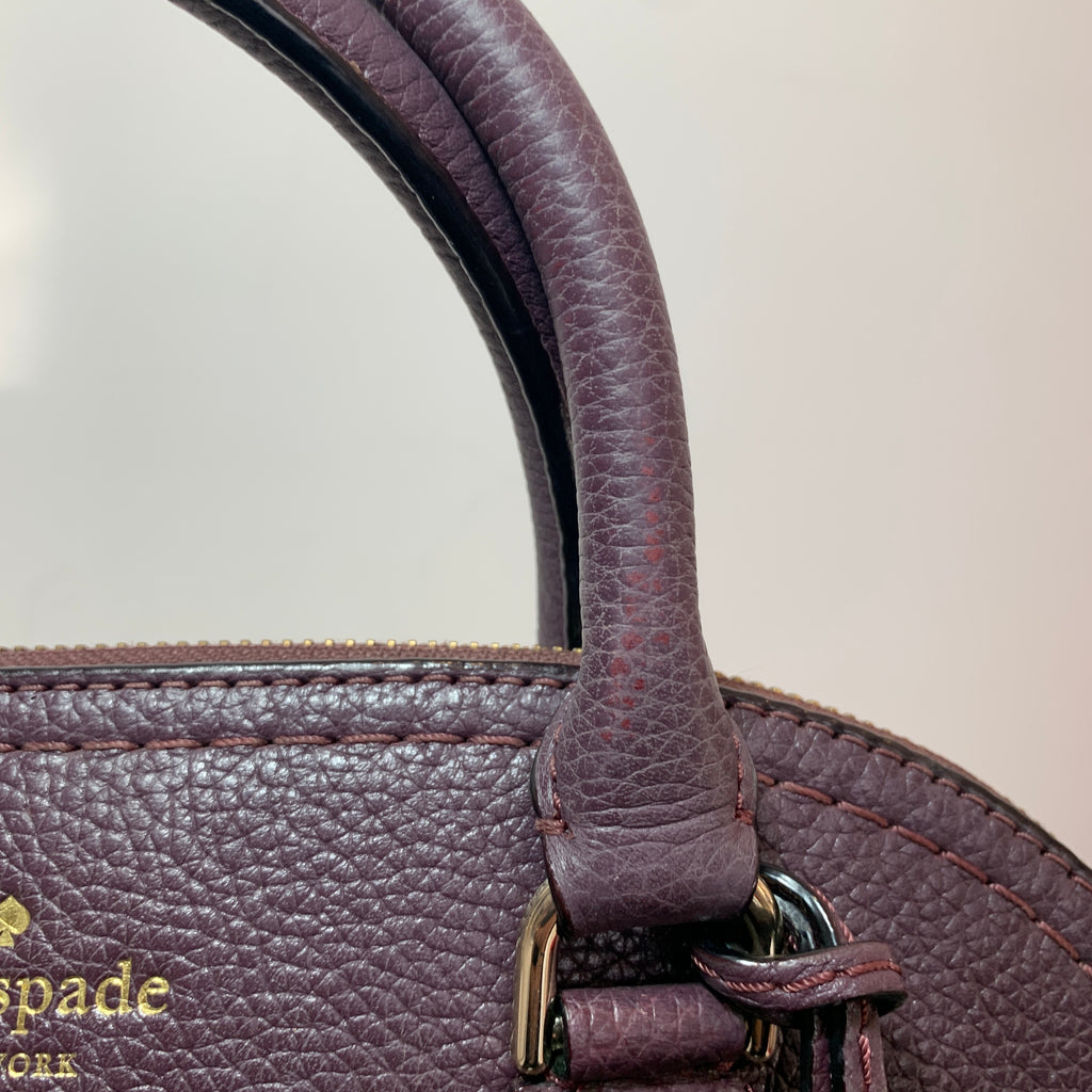 Kate Spade Purple Pebbled Leather Dome Tote  | Pre Loved |