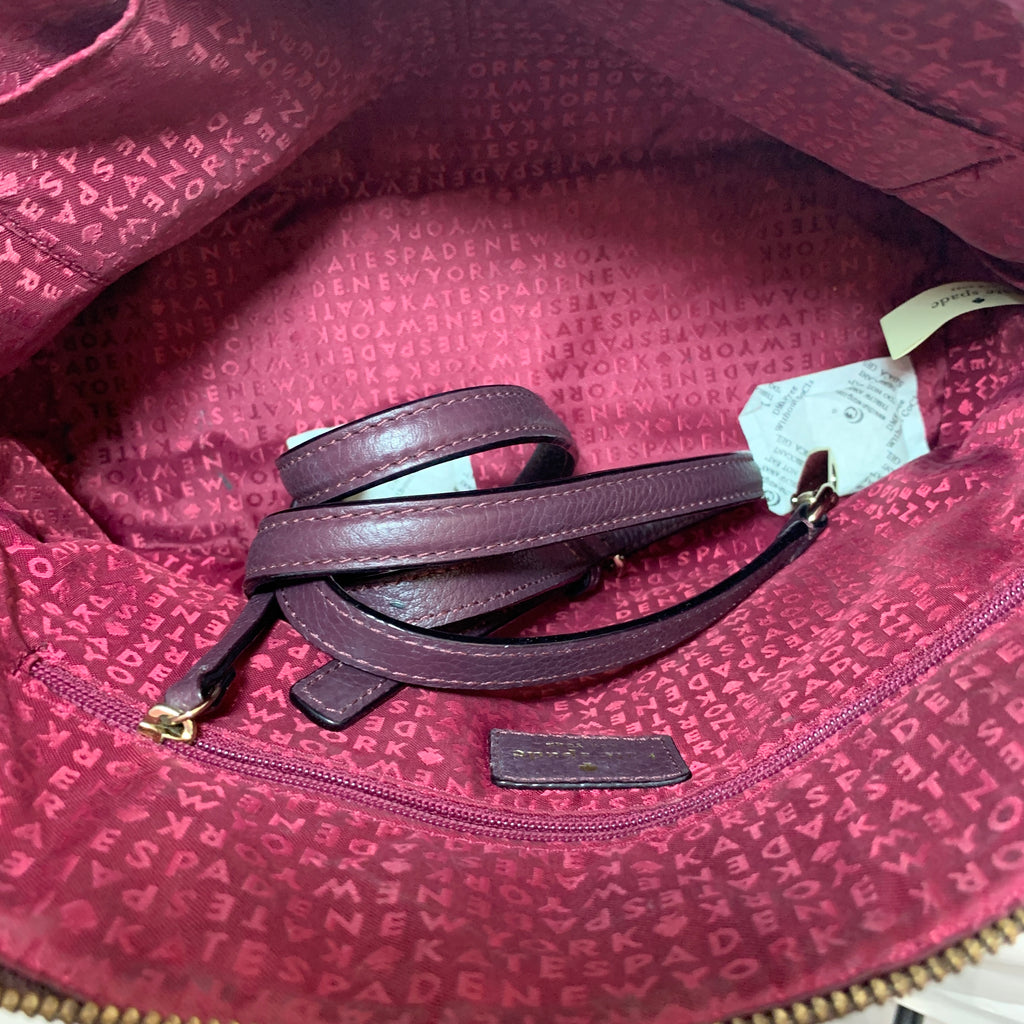 Kate Spade Purple Pebbled Leather Dome Tote  | Pre Loved |