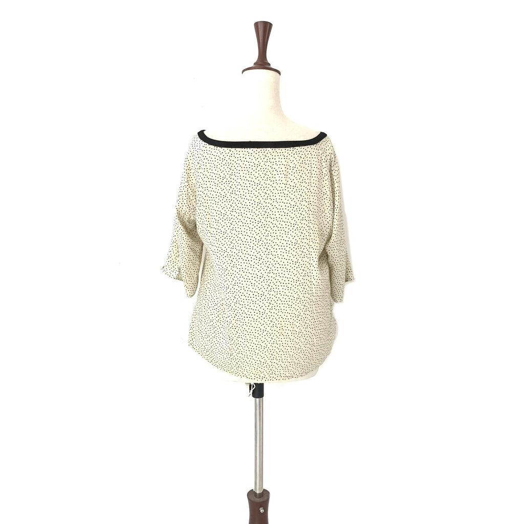 Promod Cream & Black Printed Top | Pre Loved |