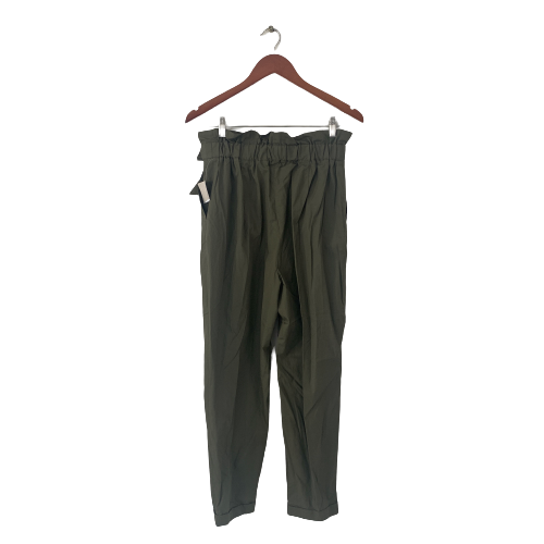ZARA Olive Green Ruffle Cuff Pants | Brand New |