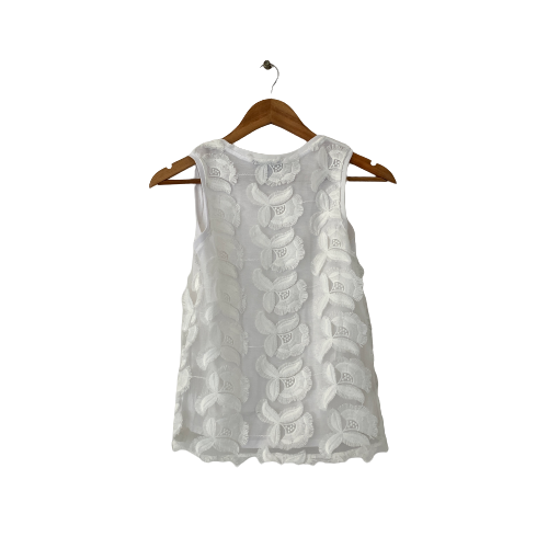 H&M White Floral Sleeveless Top | Gently Used |