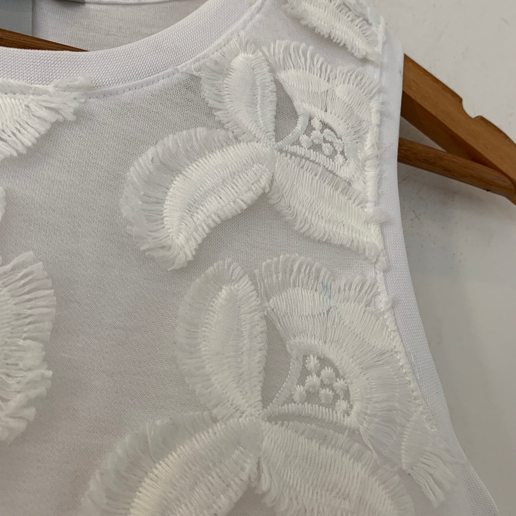 H&M White Floral Sleeveless Top | Gently Used |