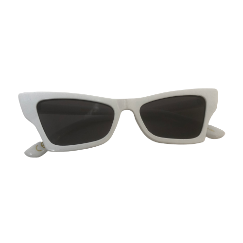 Mango White Cat-Eye Rectangular Sunglasses | Like New |
