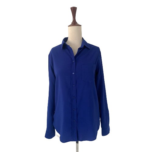 Mango Blue Collared Shirt | Gently Used |