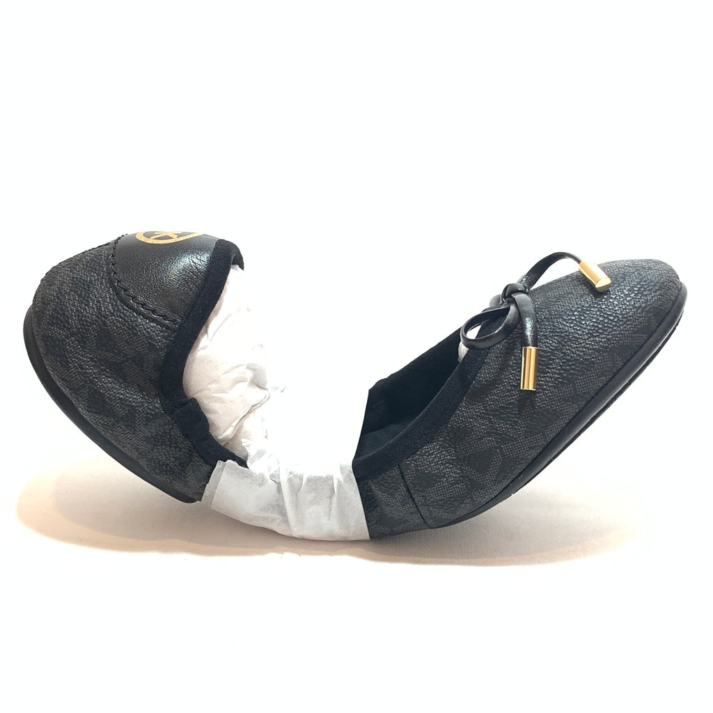 Michael Kors Black 'MK City' Mini Logo Ballet Flats | Brand New |