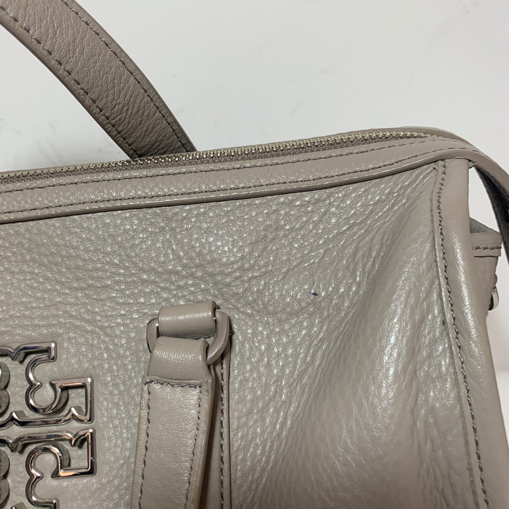 Tory Burch Grey Pebbled Leather 'Britten' Satchel | Pre Loved |