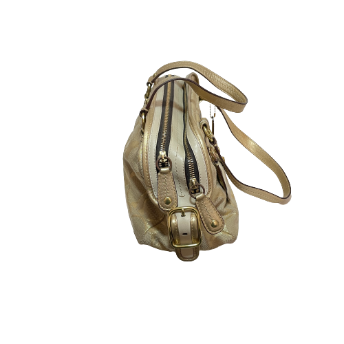 Coach Beige & Gold Canvas & Leather Tote | Pre Loved |