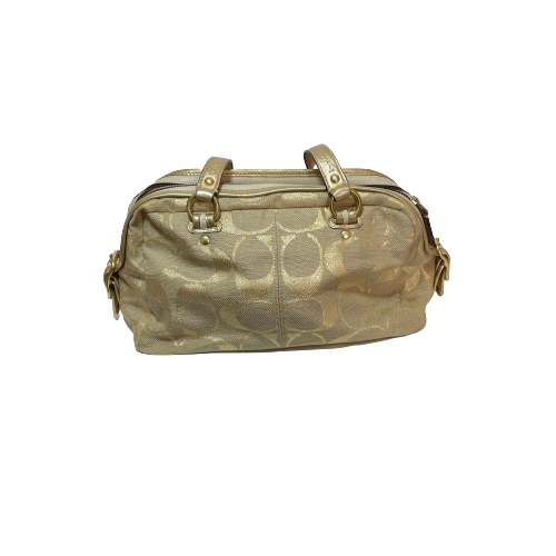 Coach Beige & Gold Canvas & Leather Tote | Pre Loved |