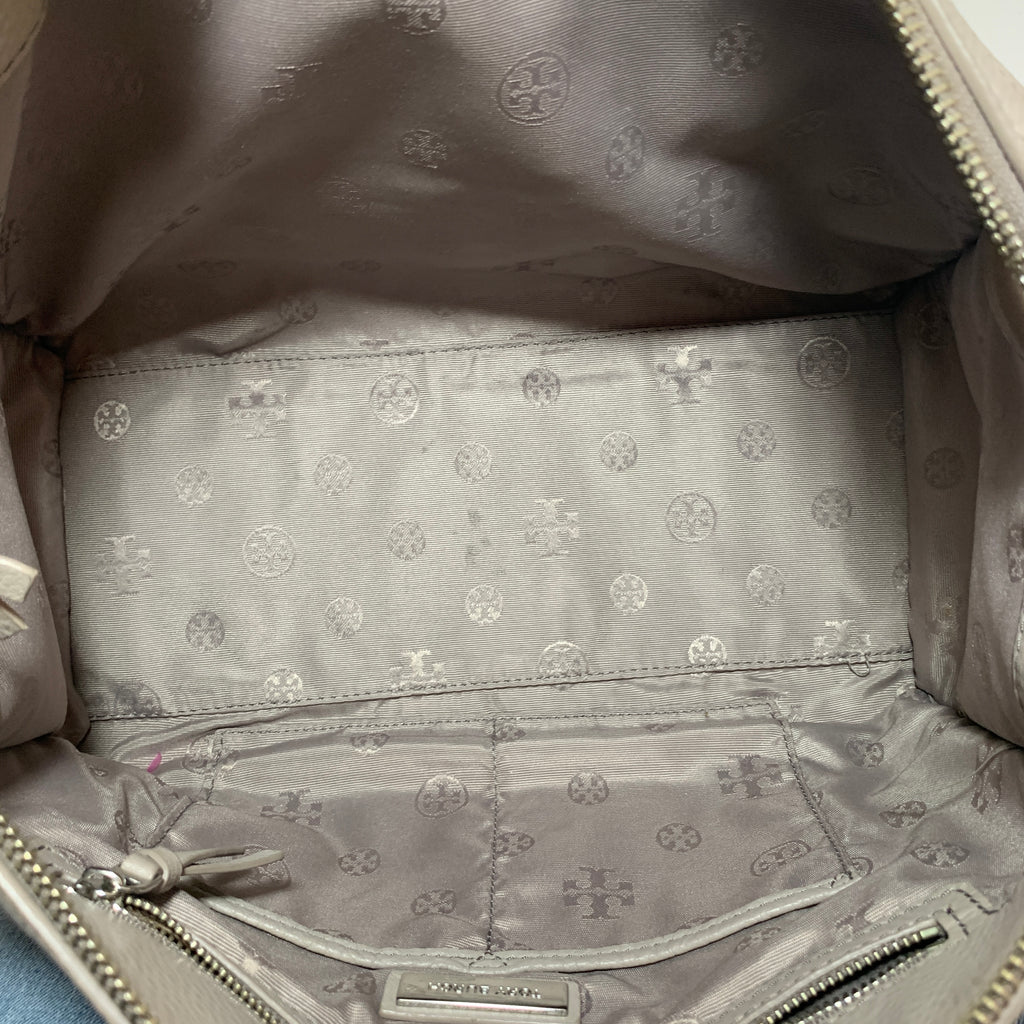 Tory Burch Grey Pebbled Leather 'Britten' Satchel | Pre Loved |
