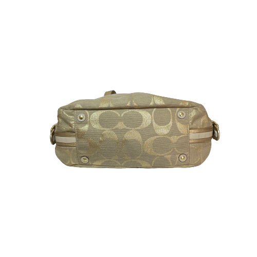 Coach Beige & Gold Canvas & Leather Tote | Pre Loved |