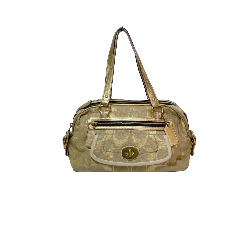 Coach Beige & Gold Canvas & Leather Tote | Pre Loved |