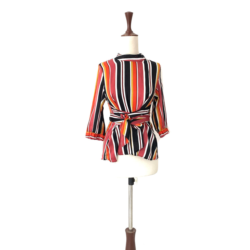 ZARA Striped Wrap Top | Gently Used |