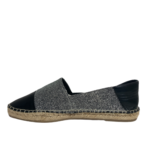ZARA Black & Silver Espadrille Shoes | Brand New |