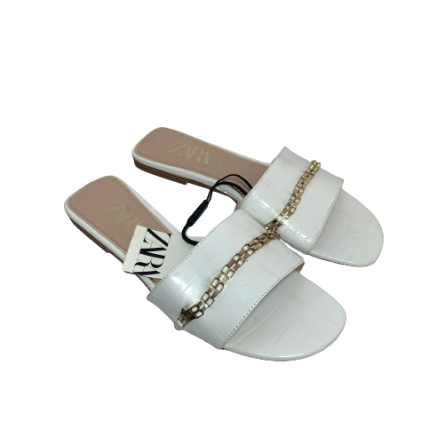 ZARA White Chain Slides | Brand New |