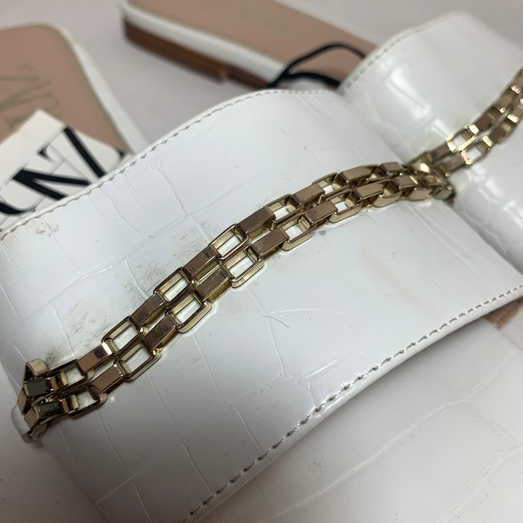 ZARA White Chain Slides | Brand New |