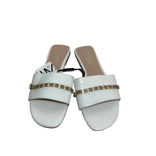 ZARA White Chain Slides | Brand New |