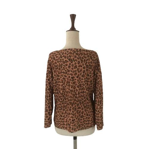 ZARA Cheetah Print Boat-Neck Blouse | Gently Used |