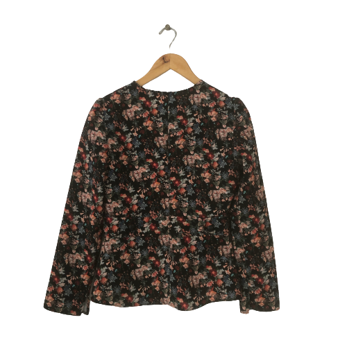 ZARA Black Floral Print Top | Gently Used |