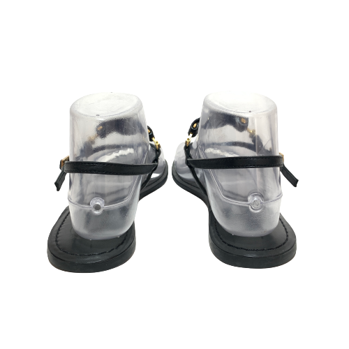 Tory Burch Black Leather 'Ali' Sandals | Pre Loved |