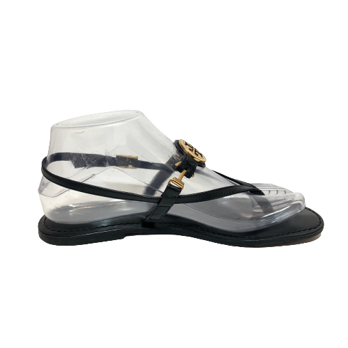 Tory Burch Black Leather 'Ali' Sandals | Pre Loved |