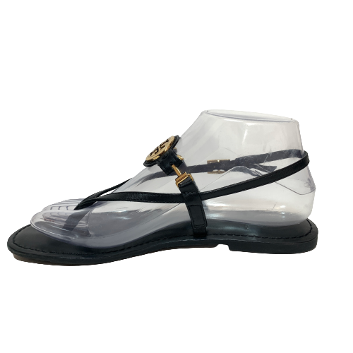 Tory Burch Black Leather 'Ali' Sandals | Pre Loved |