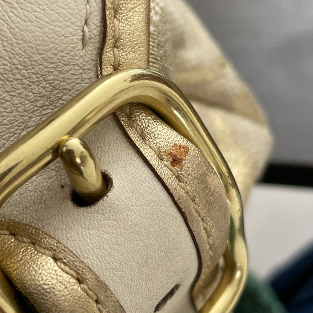 Coach Beige & Gold Canvas & Leather Tote | Pre Loved |