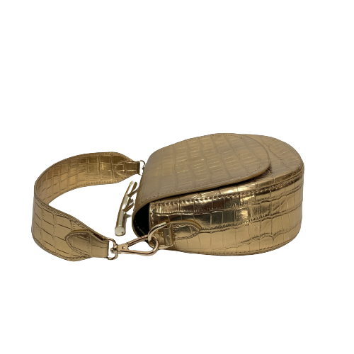 ZARA Gold Croc-embossed Shoulder Bag | Gently Used |