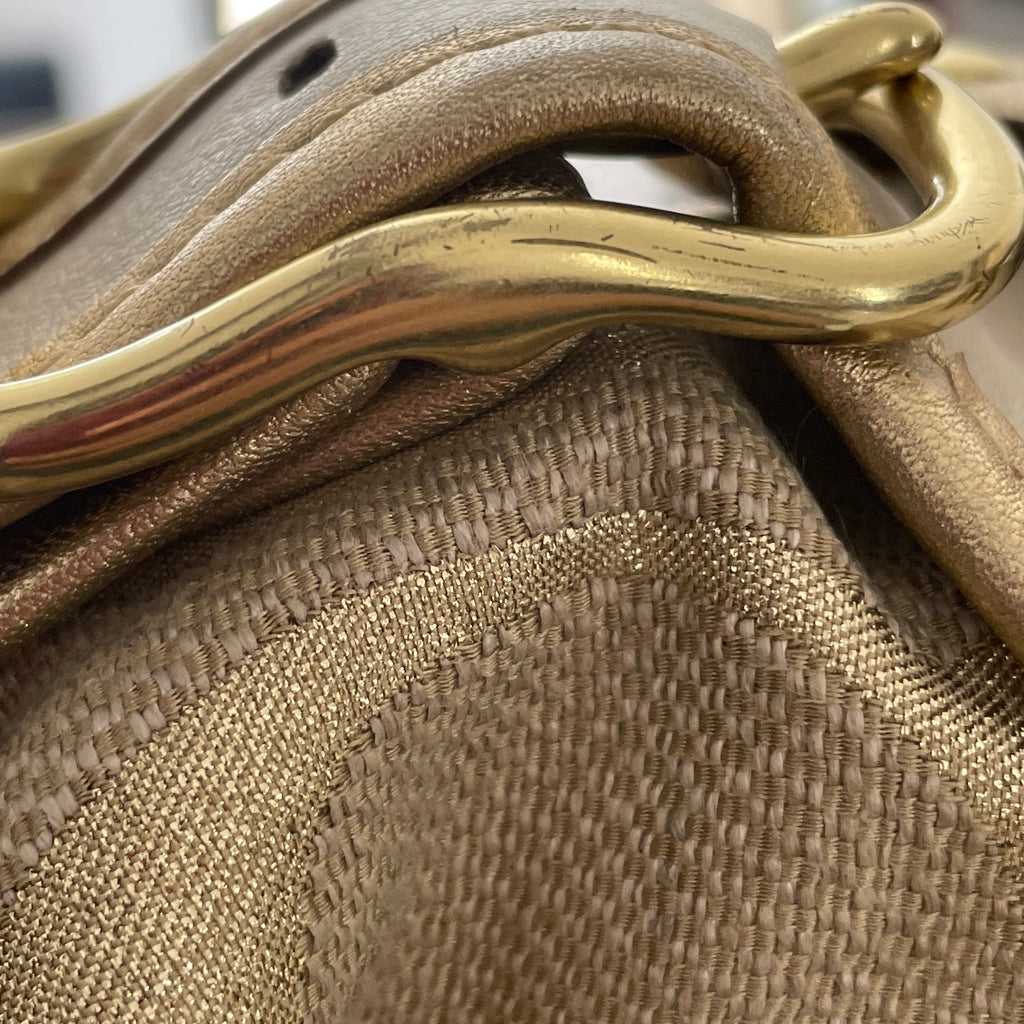 Coach Beige & Gold Canvas & Leather Tote | Pre Loved |