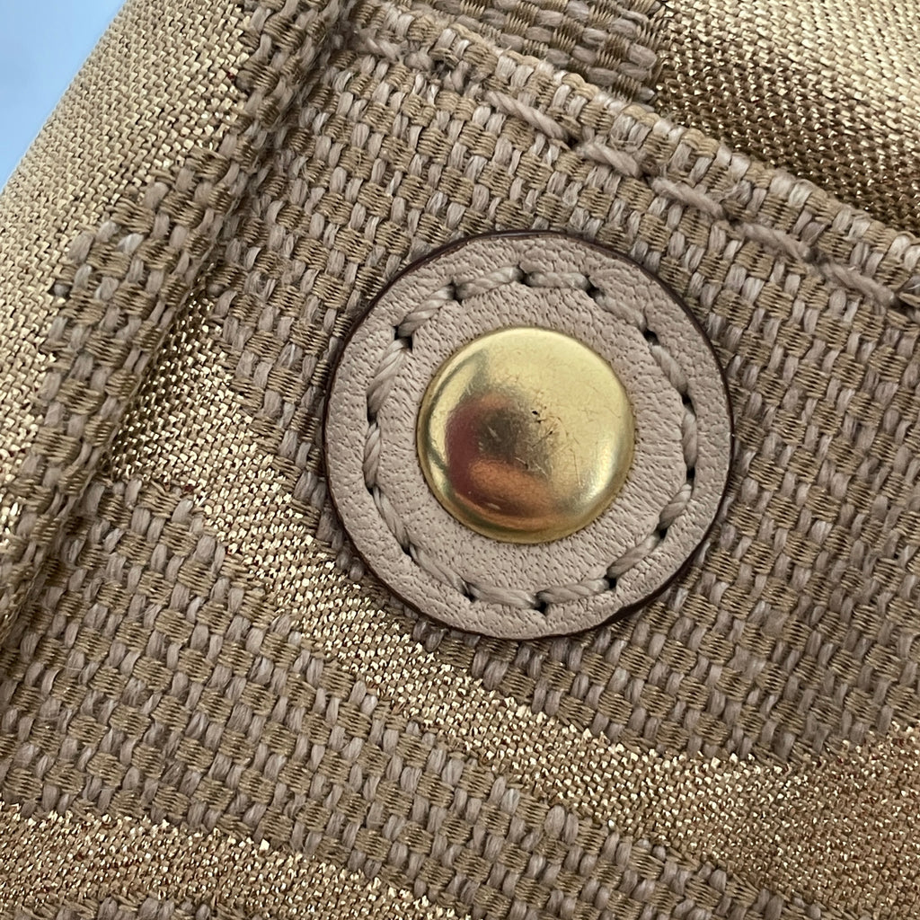 Coach Beige & Gold Canvas & Leather Tote | Pre Loved |