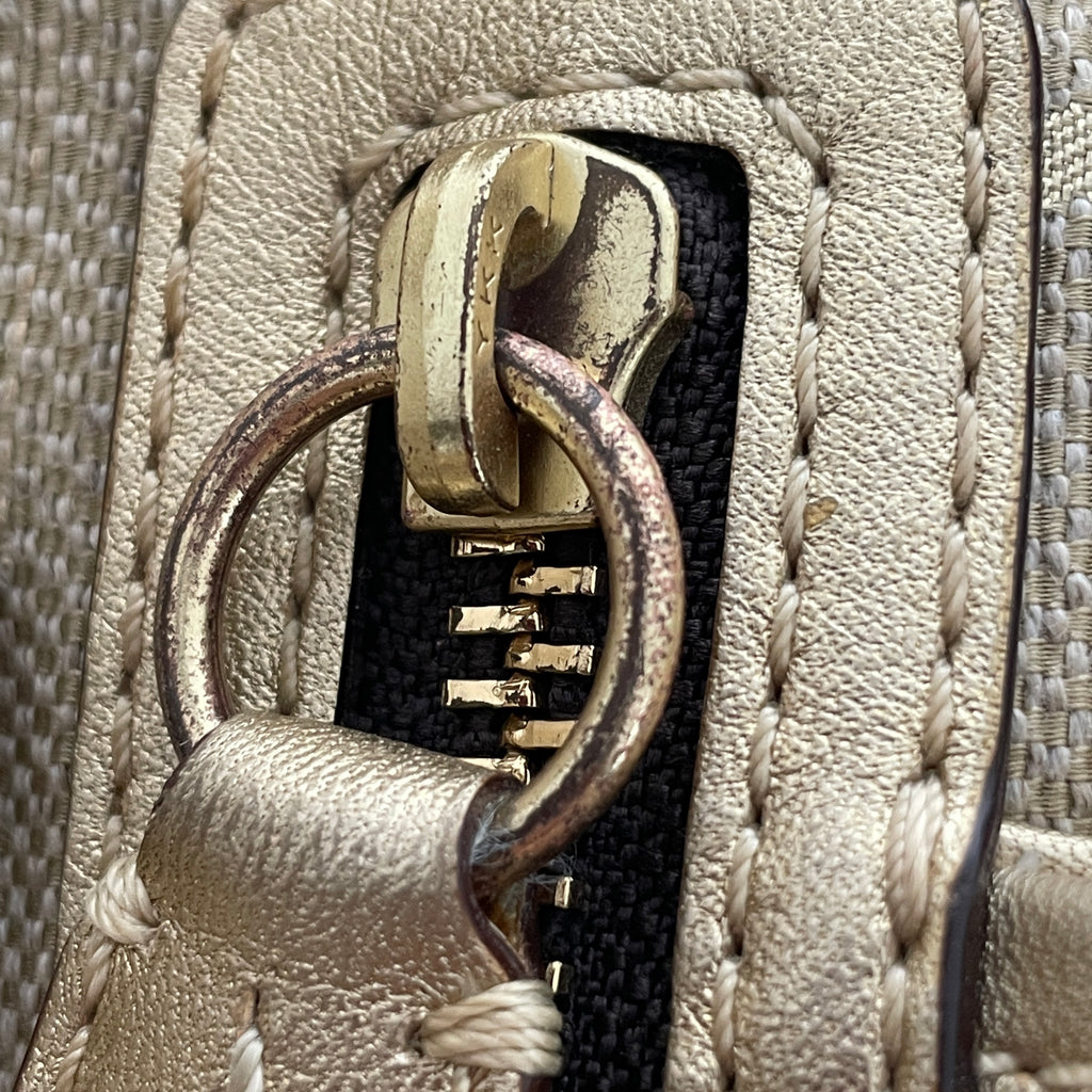 Coach Beige & Gold Canvas & Leather Tote | Pre Loved |