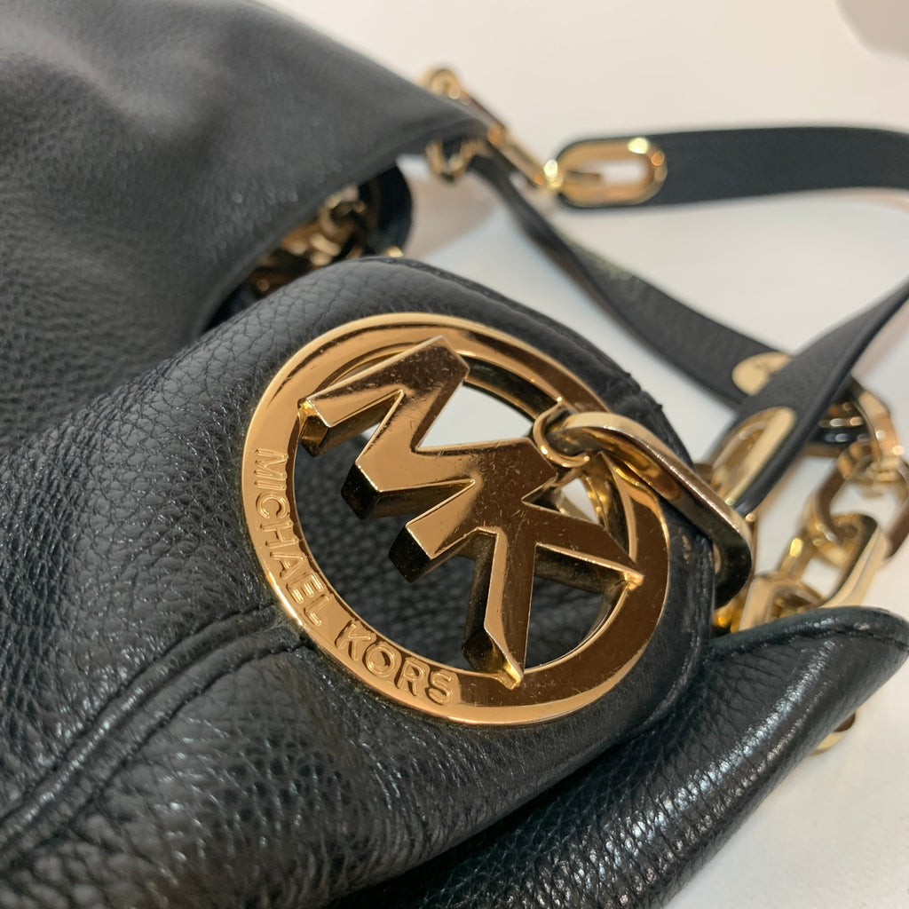 Michael Kors Black Pebbled Leather Hobo Shoulder Bag | Pre Loved |