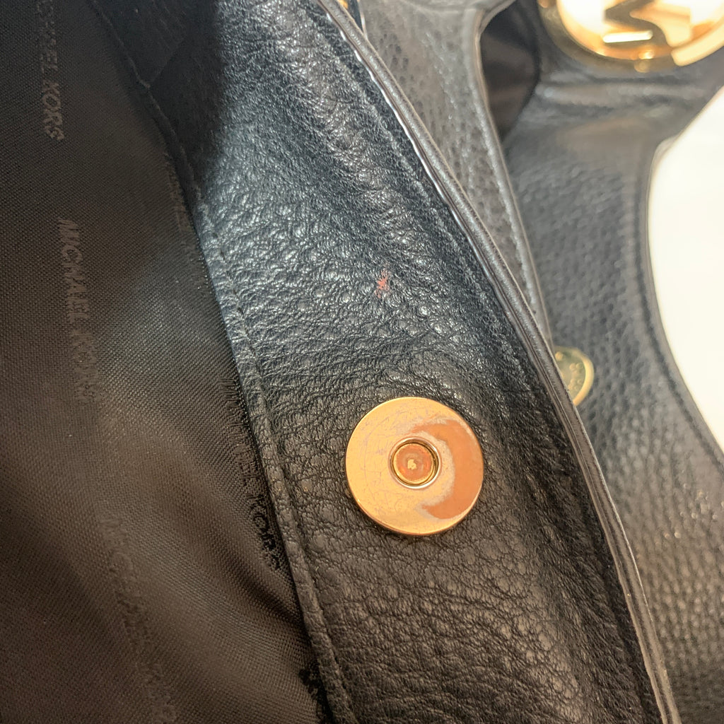 Michael Kors Black Pebbled Leather Hobo Shoulder Bag | Pre Loved |