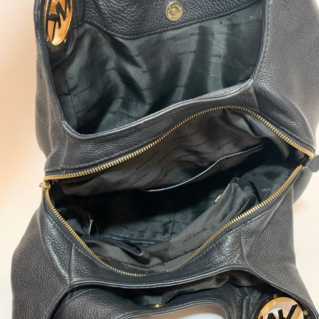 Michael Kors Black Pebbled Leather Hobo Shoulder Bag | Pre Loved |