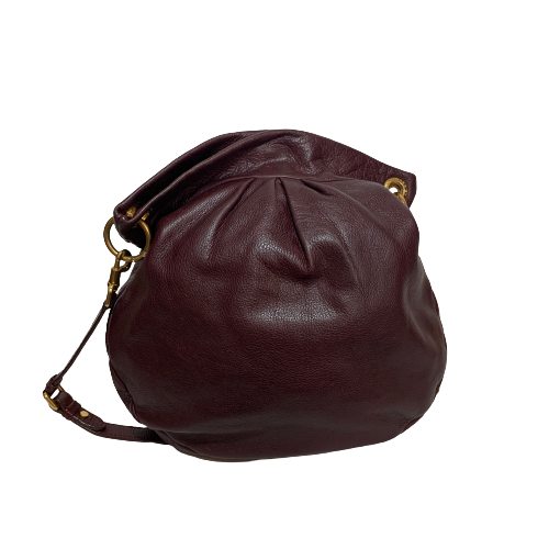 Marc Jacobs Burgundy Leather Hobo Shoulder Bag | Pre Loved |