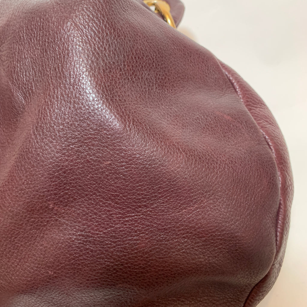 Marc Jacobs Burgundy Leather Hobo Shoulder Bag | Pre Loved |