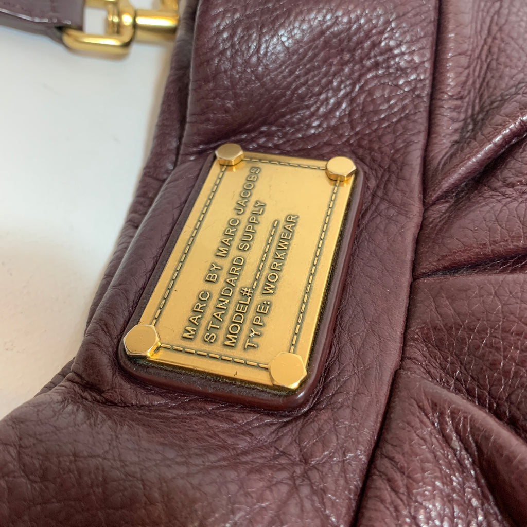 Marc Jacobs Burgundy Leather Hobo Shoulder Bag | Pre Loved |