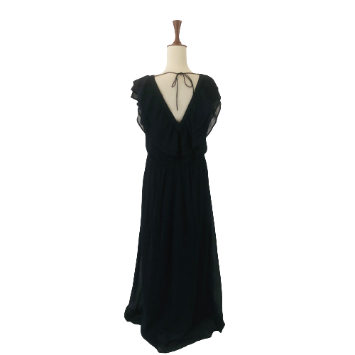 YAS Navy Chiffon Sleeveless Maxi Dress | Brand New |