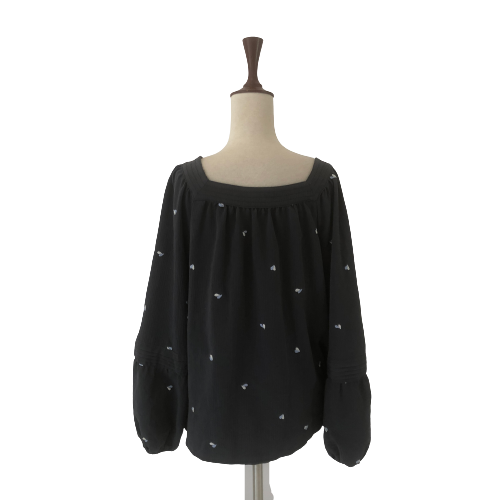 Lauren Conrad Grey Hearts Blouse | Pre Loved |