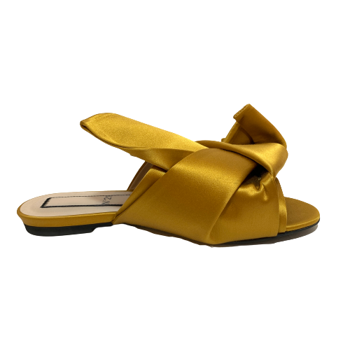 N°21 Mustard Satin Knotted Flat Sandals | Gently Used |